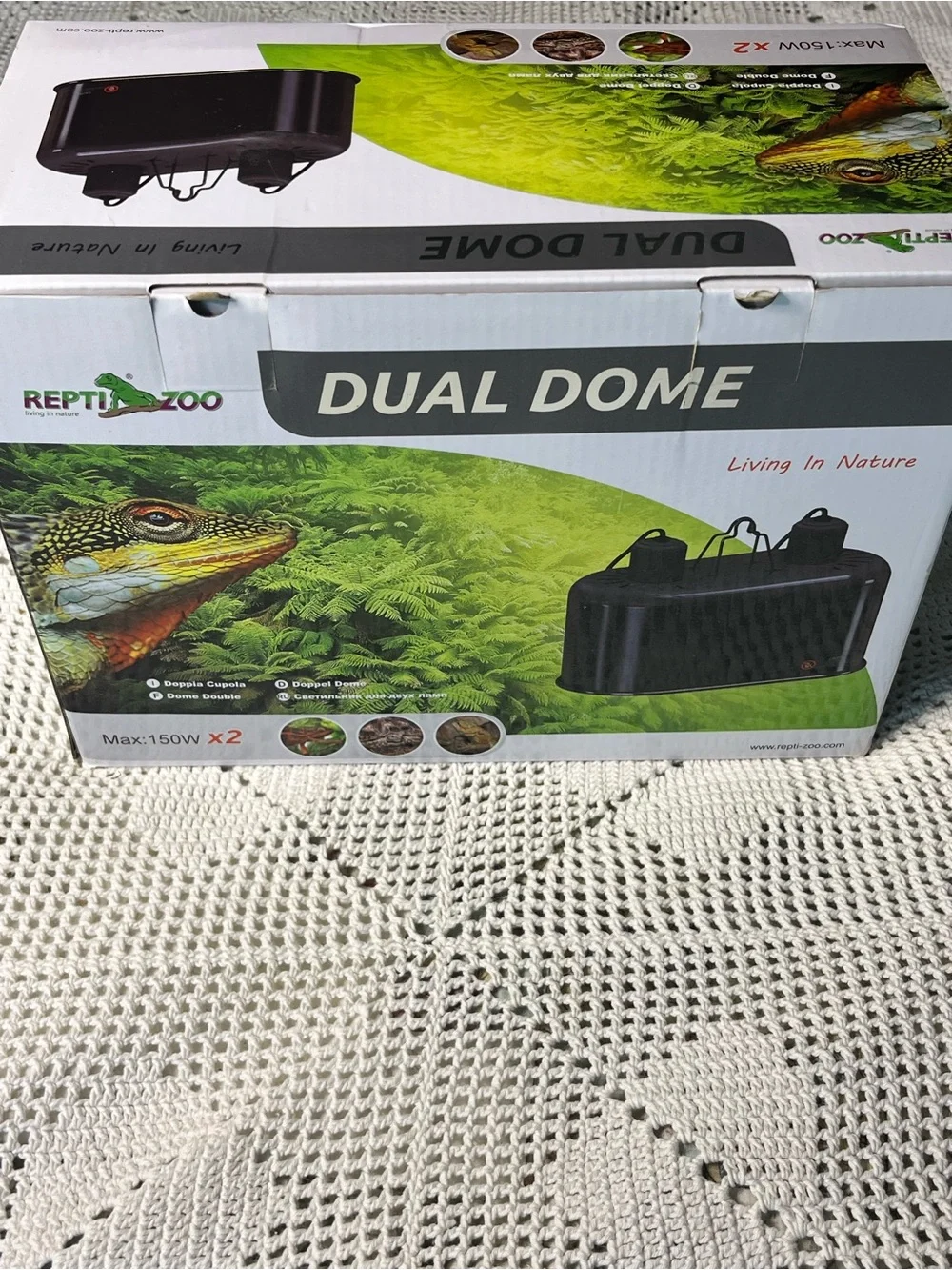 Dual Dome Reptile Heat Lamp - Black